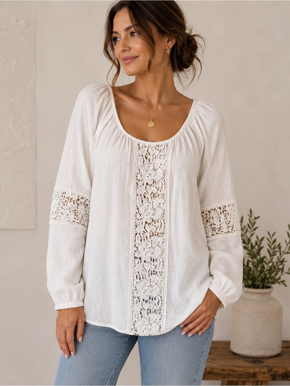 Lilly Pulitzer Briony White Lace Crochet Blouse Top Size M